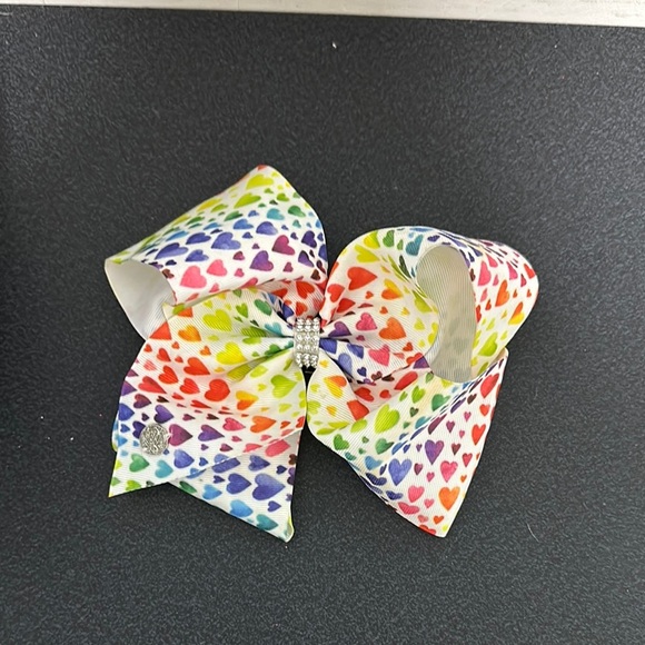 Colorful Heart Pattern Hair Bow - Picture 1 of 1